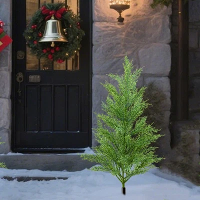 Artificial Pine and Cypress Tree with Ground Spike for Yard Lawn Front Porch - Image 1 of 4