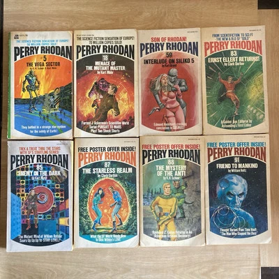 Perry Rhodan Vintage Paperback Book Lot of 8 Books Ace Science Fiction Sci-Fi Foto 1 de 4