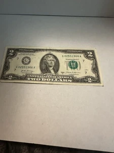 2017A US Zwei Dollar Schein Serie G Federal Reserve Note, 2 Dollar Schein zirkuliert - Bild 1 von 8