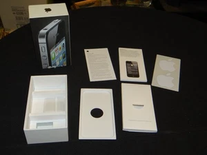 Boite vide UNIQUEMENT d'origine Apple iPhone 4 avec manuel du propriétaire noir 8 Go sans iPhone - Photo 1 sur 7