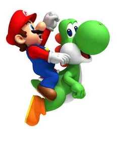 Super Mario RIDING YOSHI Vinyl Sticker Decal 18" - Picture 1 of 1