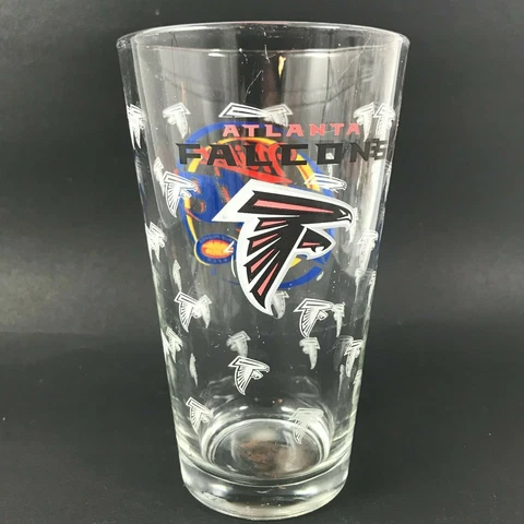 Atlanta Falcons NFL Miller Lite Beer Pint Glass Etched Pilsner Cover