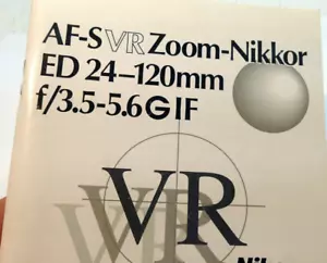 Nikon AF-S VR Nikkor 24-120mm f3.5-5.6G IF Lens Manual GUIDE - Picture 1 of 7