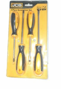 JCB Tools 4pc Screw Driver Set:, Slotted 5x100mm,6.5x150mm and Phillips PH1x100m - Picture 1 of 3