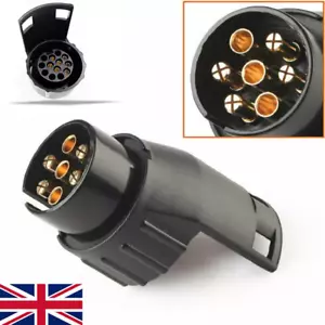 7 to 13 Pin Plug Trailer Caravan Trucks Socket Converter Electric Adapter Towing - Picture 1 of 15