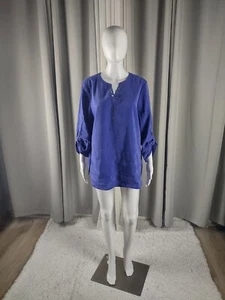 Chicos seidig schicke Tunika mit Ösenbesatz 3/4 Arm in blau Größe S - Bild 1 von 12