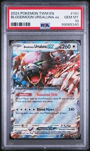 2024 POKEMON TWM EN-TWILIGHT MASQUERADE 141 BLOODMOON URSALUNA EX PSA 10 - Imagen 1 de 2