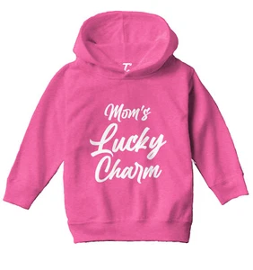 Mom's Lucky Charm - Shamrock Clover St. Patrick's Day Toddler/Youth Hoodie - Picture 1 of 12