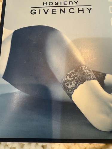 Pacchetto di 2 calze vintage Givenchy Secret lisce più corte Jet Black nuove con etichette