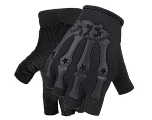 Skeleton Fingerless Half-Finger Tactical Gloves Motorcycle Driving Gloves Riding