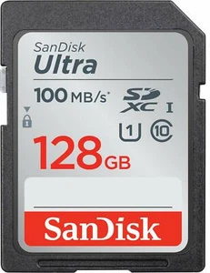 SanDisk Ultra 128GB SD SDHC SDXC Class 10 100MB/s Camera Card SDSDUNR-128G Bulk - Picture 1 of 2