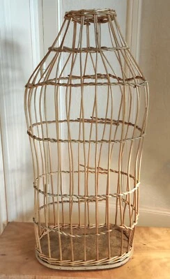 Mannequin buste vintage en rotin/décoration années 70/old rattan bust mannequin - Photo 1/4