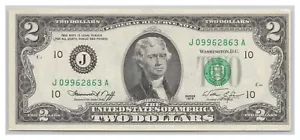 Old Two Dollar Bill Series 1976 Serial No. J09962863A - Picture 1 of 5