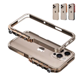 Funda de teléfono a prueba de golpes con marco de metal de aleación de aluminio para iPhone 16 15 14 13 Pro max - Imagen 1 de 14