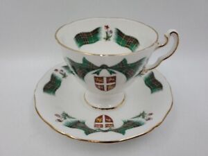 Royal Adderley England Newfoundland Tartan Teacup & Saucer Fine Bone China NICE 
