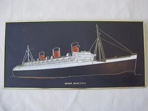 QUEEN MARY Decorative Plaque -- Frank Down, Ltd. -- Cunard Line - Picture 1 of 2