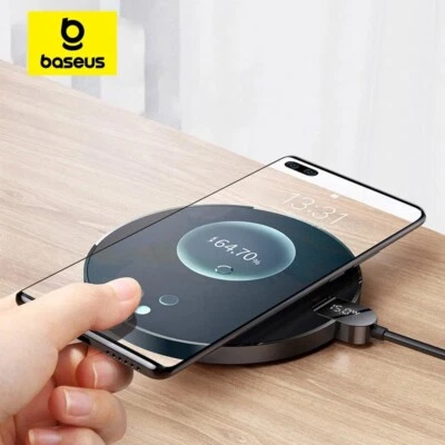 Baseus 15W Wireless Charger For iPhone 15 14 Samsung LED Display Desktop Charger - Image 1 of 4