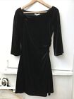 Boston Proper Ruched Gorgeous Black Velvet Bell Sleeve Muse Dress Size 6
