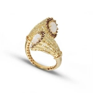 Ring Contrariè Gold 18k mit Perlmutt und Zirkonen - Bild 1 von 1