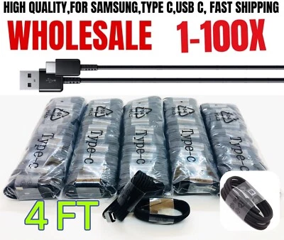 1-100X Wholesale Bulk Type C Charger Cable USB C Fast Charging Cord For Samsung - Image 1 of 4