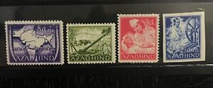 A set Of antique Stamps German India Azadhind 1943 WWII Postage Stamps Mint
