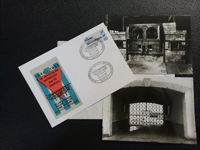 April 28 1985 first day of issue cover dachau remembrance-w/2 photo postcards - Image 1 of 4