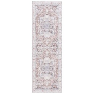 Safavieh Arizona 2'-6" X 10'-0" Polyester Power Loomed Rug In Taupe And Beige - Picture 1 of 7