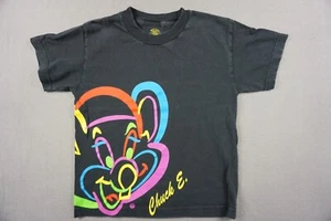 Vintage Chuck E Cheeses Shirt Youth S Retro Neon Graphic Tee Black - Picture 1 of 4