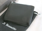 Portefeuille pliant en cuir noir poli Il Bussetto - Fabriqué en Italie