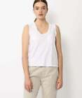 James Perse Women&#39;s New White Front Pocket Tank Top