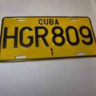Vintage CUBA-1 License Plate Tag HGR-809  MAYBE HAVANA CLASSIC CAR ? MINT