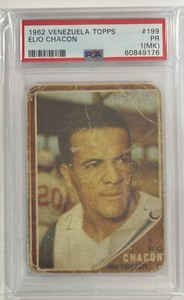 Elio Chacon 1962 Venezuela Topps Baseball Card #199 New York Mets PSA 1MK