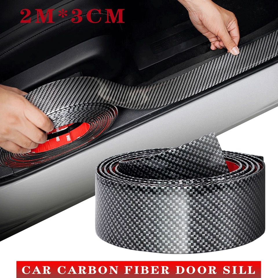 2M Universal Carbon Fiber Front Bumper Lip Strip Splitter Spoiler Side Skirt US - Image 1 of 4