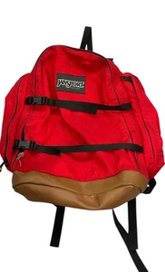 Vintage Jansport Rucksack rot Lederboden Made USA - Bild 1 von 5