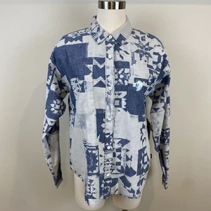 Vans Homespun Womens Long Sleeve Woven Top NWT Size M Button Front Skater Grunge - Picture 1 of 16
