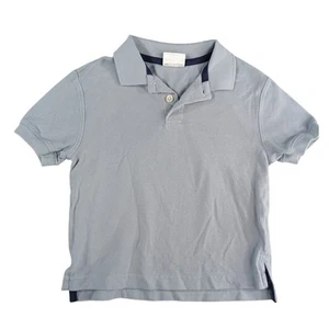 Hanna Andersson Polo Shirt Boys 110cm Size 5 Tee Blue Solid Kids Organic Cotton - Picture 1 of 7
