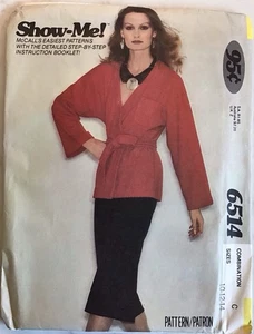 McCall’s Uncut Sewing Pattern 6514 Wrap Jacket, Size 10-12-14, Vintage 1979 - Picture 1 of 2
