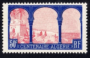 REF 263-90-N°:263-CENTENAIRE ALGERIE  VARIETE la grande cassure du cadre sous N - Picture 1 of 2