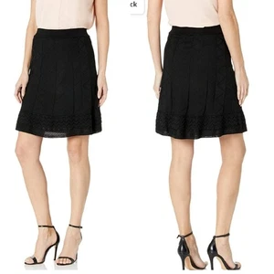M Missoni Black Wool Blend Zig Zag Knit Pull On A Line Swingy Skirt L - Picture 1 of 9