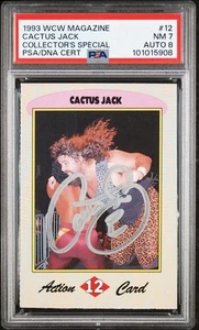 1993 WCW Magazine #12 Cactus Jack PSA 7 NM Auto 8 Signed Rookie Mick Foley DNA - Picture 1 of 2