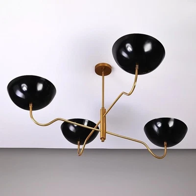 Araña Sputnik italiana Stilnovo años 50 latón 4 brazos: techo moderno de mediados de siglo Foto 1 de 4