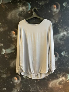 TRANSIT PAR SUCH Womens Silk Blouse Top Sz 10  Grey Silk - Picture 1 of 11