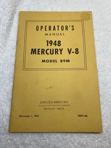 Vintage 1948 Mercury Shop Manual Service Handbook Great Shape Operators V8 - Picture 1 of 10