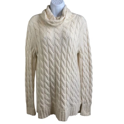 Suéter feminino Banana Republic malha cabo branco tamanho G dinheiro antigo pescador preparação - Imagem 1 de 4