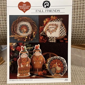 FALL FRIENDS Need'l Love Company Thanksgiving Turkey Pilgrims Cross Stitch L33FF - Picture 1 of 2