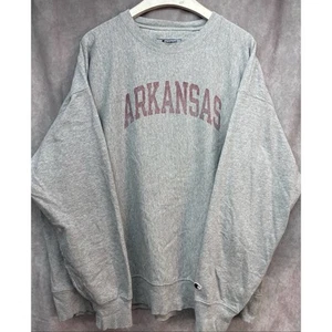 Vintage Arkansas Razorbacks Gray CHAMPION  Reverse Weave Sweatshirt 3XL 90s USA - Picture 1 of 11