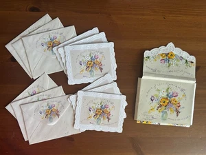 Vintage Carol Wilson Fine Arts: Menge 6 Garten geprägte Spitze Notizkarten Folio - Bild 1 von 8