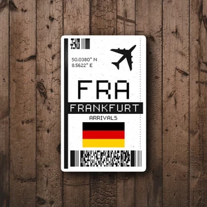 FRA Frankfurt, Germany Airport Glossy Sticker - Laptop/Decorative Travel Sticker - Picture 1 of 4