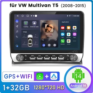 Für VW T5 Multivan 2008-2015 Android Autoradio Apple Carplay GPS Nav DAB WIFI BT - Bild 1 von 17