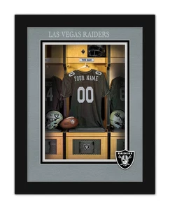 Las Vegas Raiders Personalized Locker Room Print Football FRAMED 14x18 - Picture 1 of 1